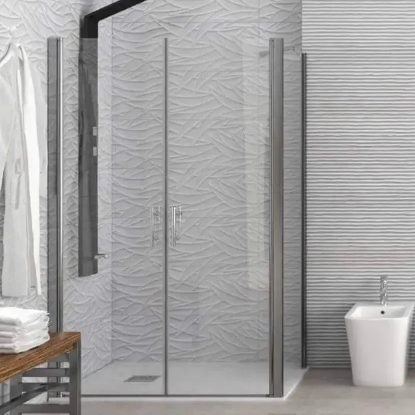 Box Doccia Saloon Apertura Interna Esterna e Lato Fisso H190 6mm - 90x70 - Ingresso lato corto