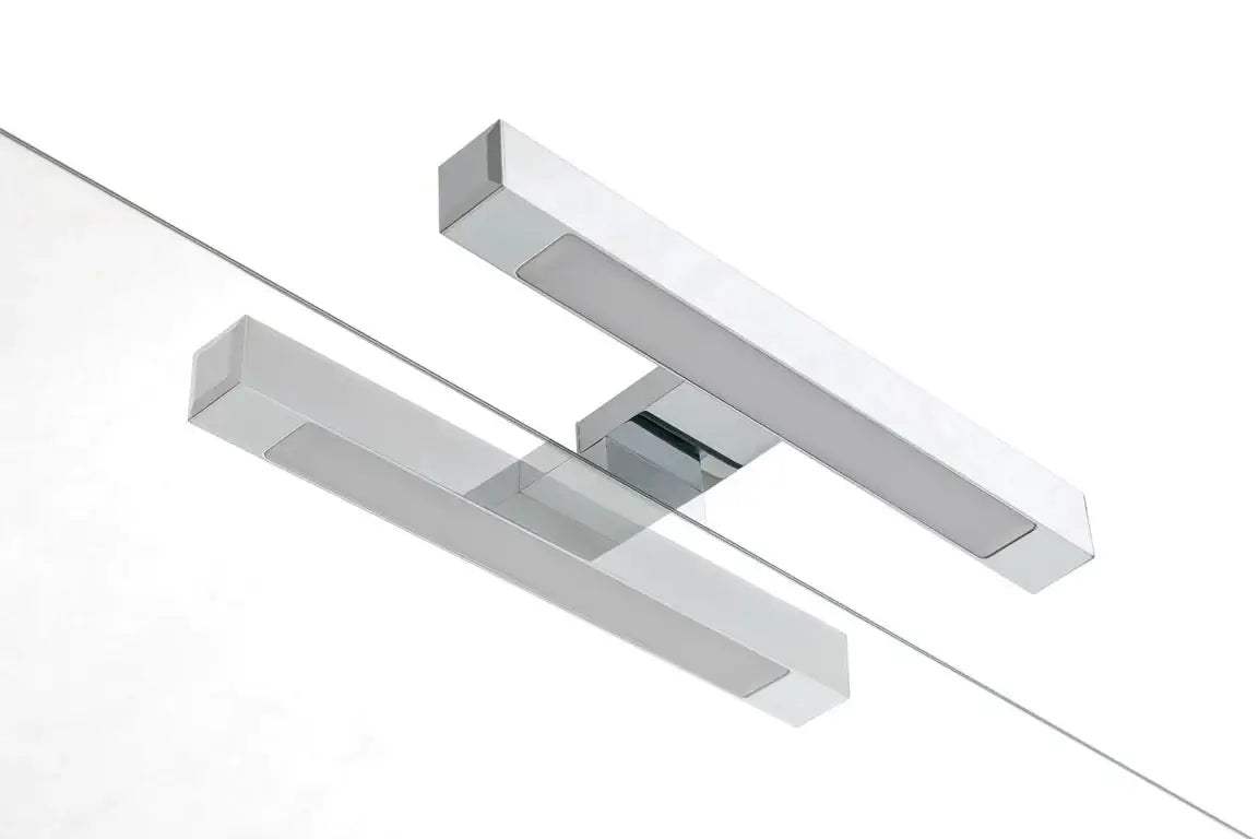 Mobile Bagno 100cm Sospeso Con 2 Ante e Specchio con Lampada - Rovere Miele