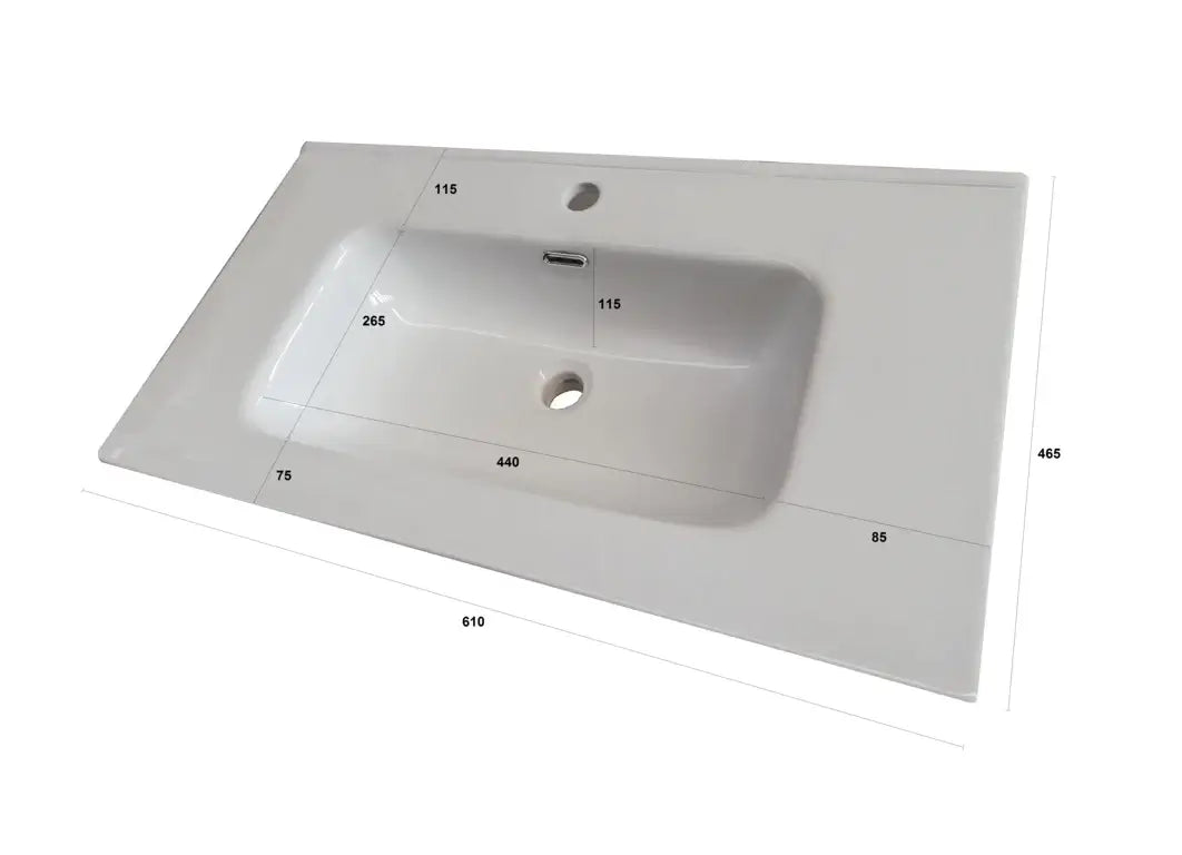 Mobile Bagno 60cm Sospeso Con Cassetto, Vano E Specchio - Rovere Miele