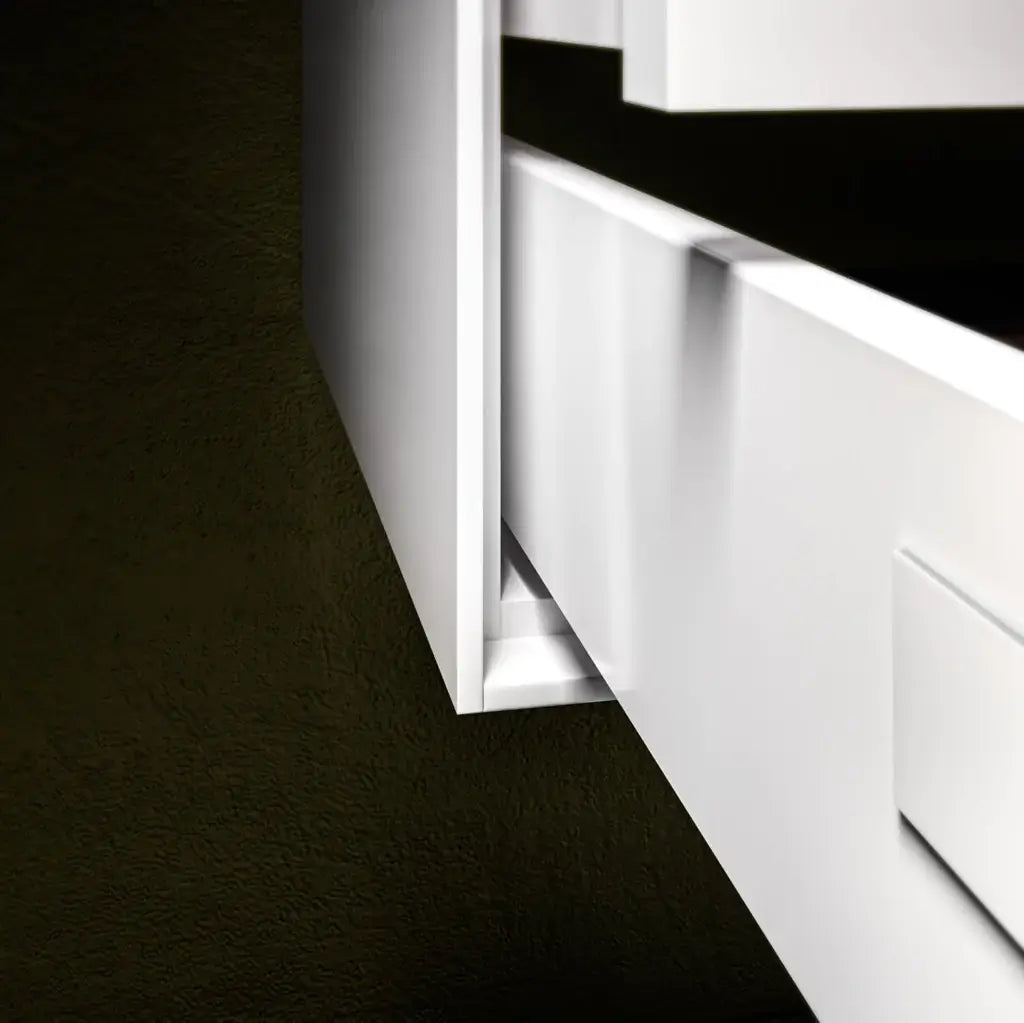 Mobile Bagno 60cm Sospeso Due Cassetti e Specchio - Rovere Miele