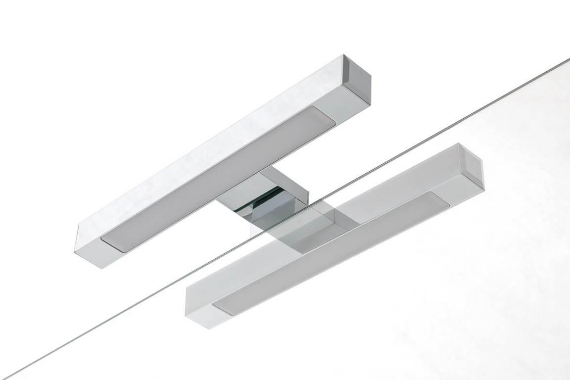 Mobile Bagno 140cm Con Doppio Lavabo, Base Con Cassetto, Specchio E Lampada - Ossido