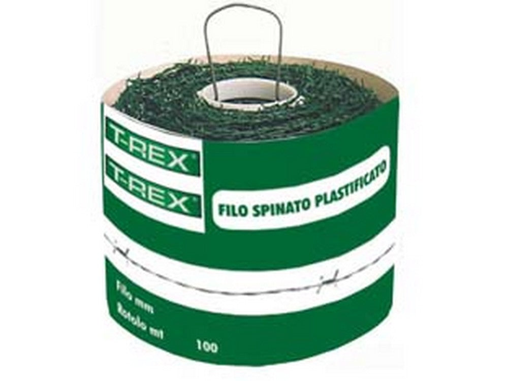 1 pz filo ferro spinato zincato e plastificato - rotolo da mt.100 fer297615