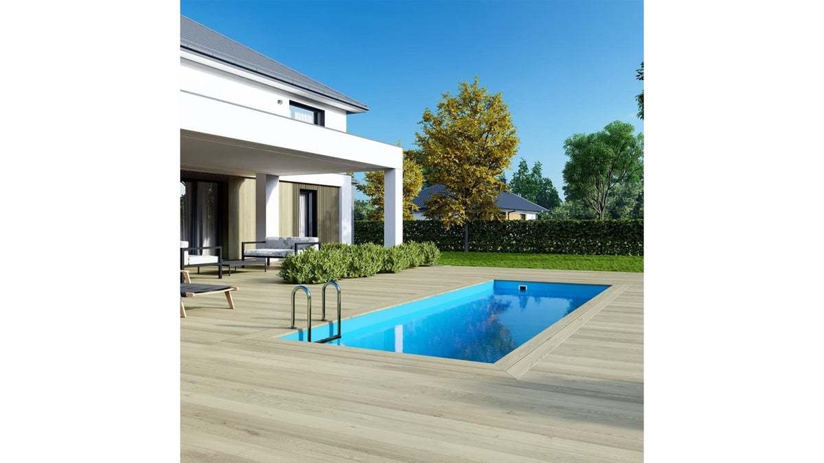 Piscina in legno Aqua 6.1x2.85 - H.1.31 m fissate su calcestruzzo esistente - BAS7307OSPL - ALTANKA