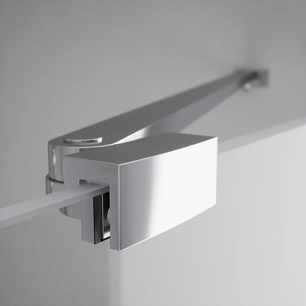 Porta doccia 160cm profili cromati apertura battente a sinistra con cerniere 90cm con parete fissa da 70cm vetro 8mm trasparente h195 | Fiji