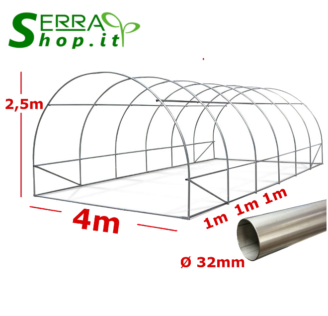 Serra Tunnel NetPlus 4x4m con rete antigrandine