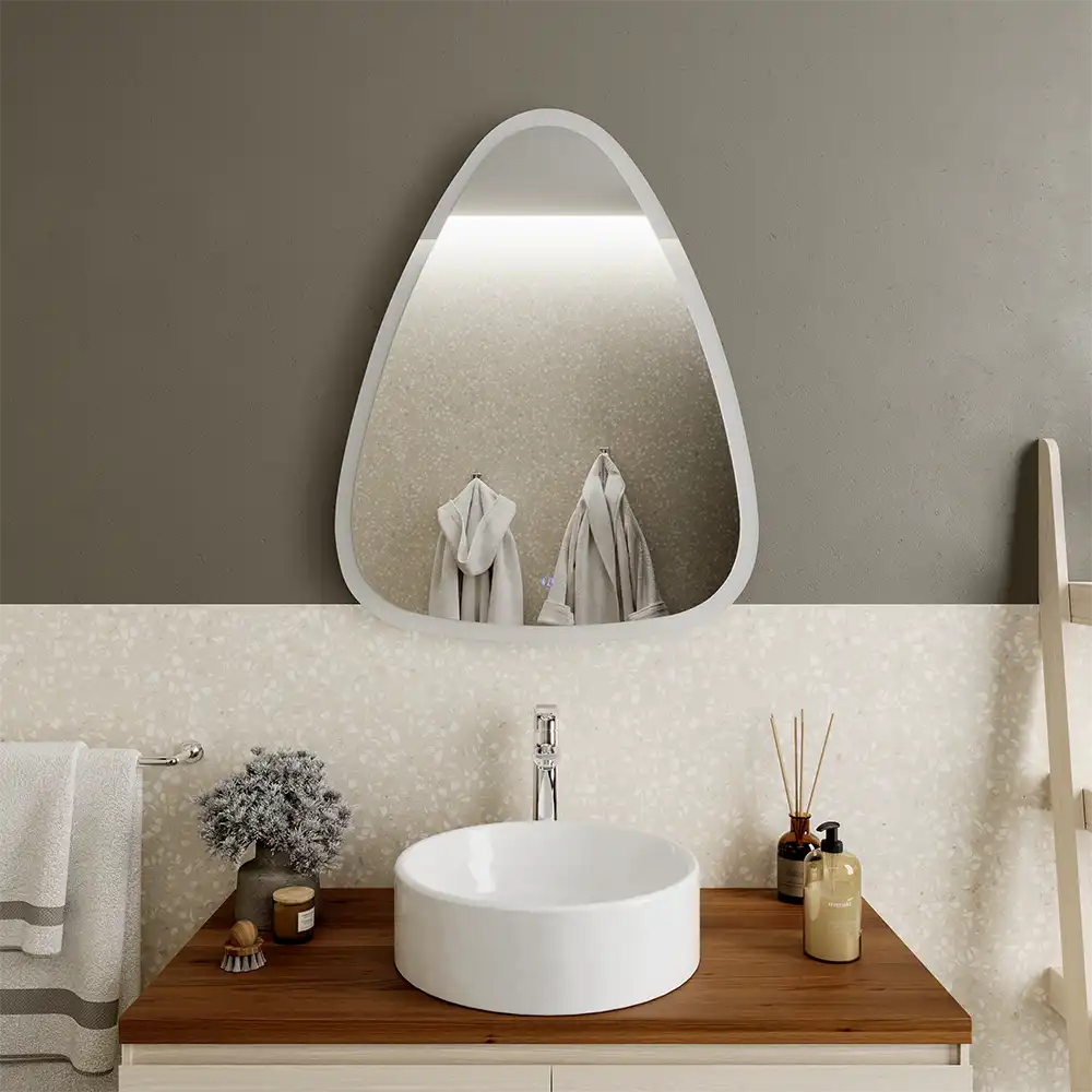 Specchio led bagno 90x75 cm reversibile con sensore touch-screen | Diadema