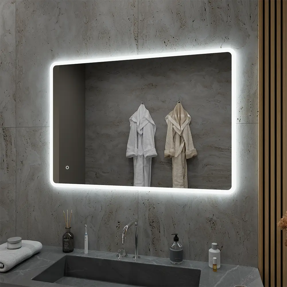 Specchio led bagno 50x70 cm reversibile con sensore touch-screen | Sham